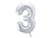Picture of FOIL BALLOON NUMBER 3 SILVER 34 INCH